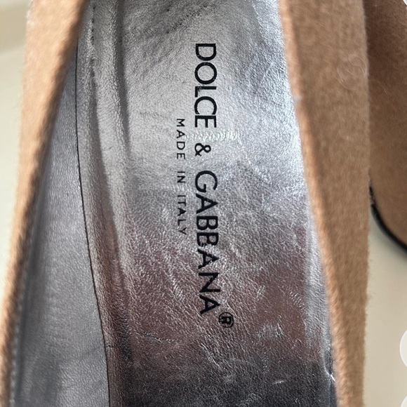 Dolce & Gabbana Vintage brown & tan wool square toe pumps, 6 - Picture 13 of 16